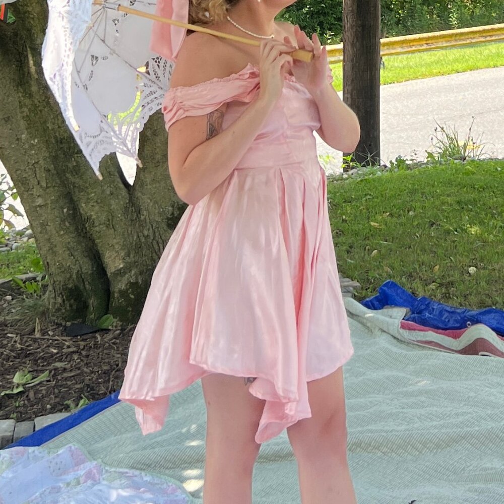 Vintage Retro Upcycled 80s Pink Prom Dress